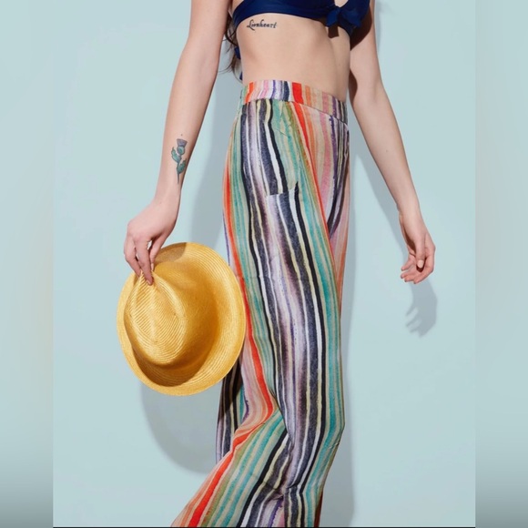 Peck & Peck Striped Wide-Leg Pants Size Large - Picture 2 of 8